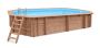 Holzpool 8x4.5m Schwimmbecken Blockbohlen-Bausatz Swimmingpool oval lnglich